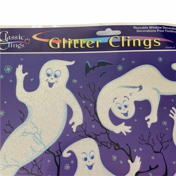 Vintage JMC Halloween Glitter Hologram Window Clings Decorations 2 Sheets - Picture 4 of 5